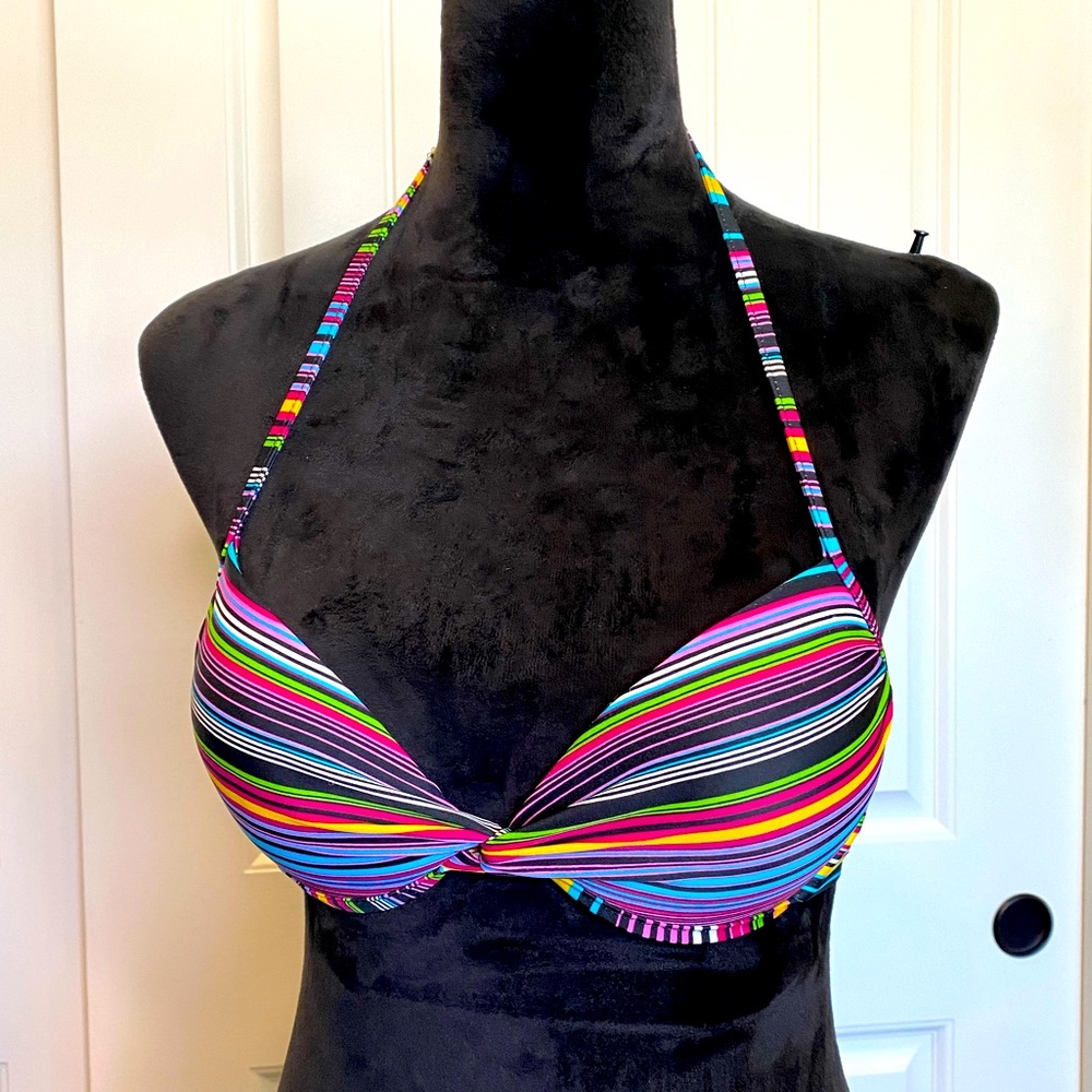 New!  Cute Vibrant Striped Push Up Bikini Bra